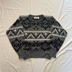 Vintage knit acrylic winter patterned sweater Men’s L
